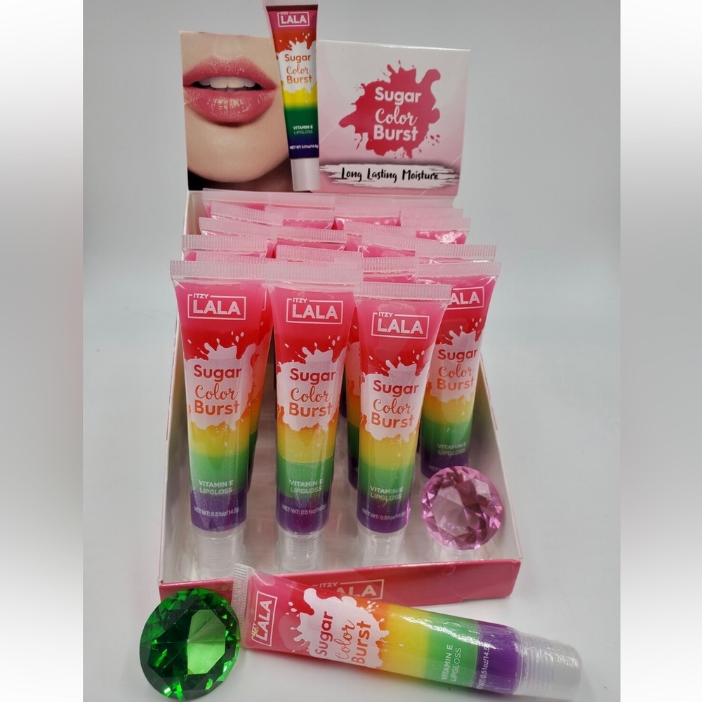 (15) Kissable/Wearable Lip Gloss Sugar Color Burst Smoothness